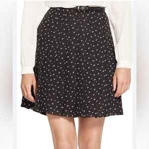 Ralph Lauren Pleated Black Patterned Skirt